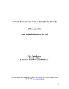 Microsoft Word - WahuKaara-Address to UN Poverty Forum-Nov 15.doc