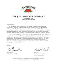 ®  THE J. M. SMUCKER COMPANY STRAWBERRY LANE ORRVILLE, OHIO