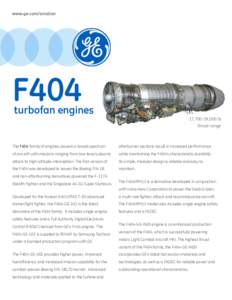 www.ge.com/aviation  F404 turbofan engines