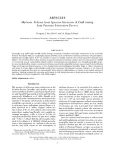 A RT I C L E S Methane Release from Igneous Intrusion of Coal during Late Permian Extinction Events Gregory J. Retallack and A. Hope Jahren1 Department of Geological Sciences, University of Oregon, Eugene, Oregon[removed]