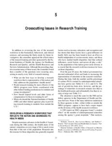 Chapter 5: Crosscutting Issues in Reserach Training