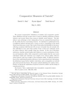 Comparative Measures of Naivet´e∗ David S. Ahn† Ryota Iijima‡  Todd Sarver§