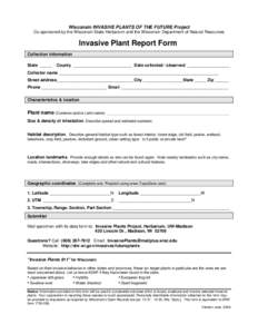 Wisconsin Invasive Plant Reporting & Prevention Project