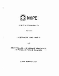 NAPE COLLECTIVE AGREEMENT between STEPHENVILLE TOWN COUNCIL