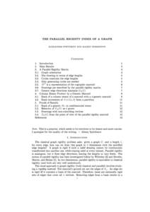 THE PARALLEL RIGIDITY INDEX OF A GRAPH ALEXANDER POSTNIKOV AND ALEXEY SPIRIDONOV Contents  1. Introduction
