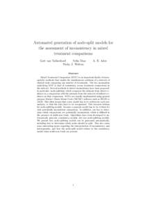 Automated generation of node-split models for the assessment of inconsistency in mixed treatment comparisons Gert van Valkenhoef Sofia Dias Nicky J. Welton