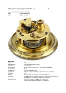 Scheepchronometer Ulysse Nardin NoNL Eigendom van Technische Universiteit Delft Tekst: