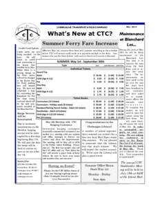 CHEBEAGUE TRANSPORTATION COMPANY  May 2014 What’s New at CTC?