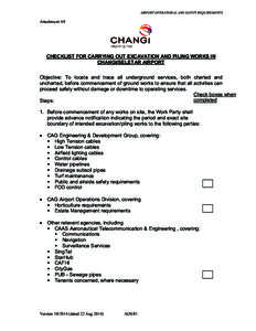 AIRPORT OPERATIONAL AND SAFETY REQUIREMENTS  Attachment A9 CHECKLIST FOR CARRYING OUT EXCAVATION AND PILING WORKS IN CHANGI/SELETAR AIRPORT