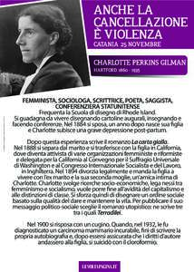 ANCHE LA CANCELLAZIONE È VIOLENZA CATANIA 25 NOVEMBRE  CHARLOTTE PERKINS GILMAN