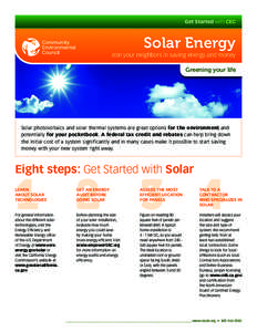Get Started with CEC  Get Started with CEC Solar Energy