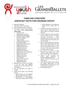 TERMS AND CONDITIONS AISENSTADT YOUTH FUND PROGRAM CONTEST   