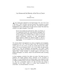 Carl Schmitt / Persecution and the Art of Writing / Political philosophy / Allan Bloom / Maimonides / Baruch Spinoza / Strauss / Reason / The Concept of the Political / Philosophy / Conservatism in the United States / Leo Strauss