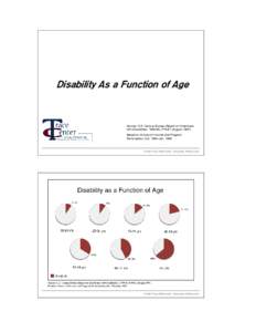 Disability As a Function of Age  Age Source: U.S. Census Bureau Report on Americans with Disabilities: [removed], P70-61 (August 1997)