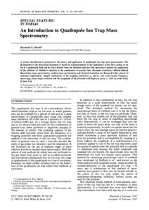 JOURNAL OF MASS SPECTROMETRY, VOL. 32, 351È[removed]SPECIAL FEATURE :