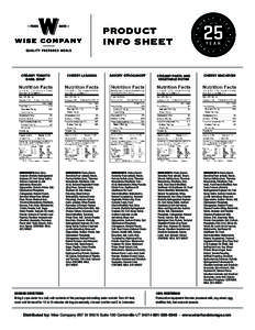 product info sheet CREAMY TOMATO BASIL SOUP  INGREDIENTS: Non Dairy