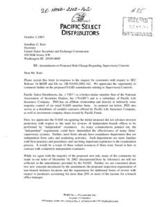 October 3,2003 Jonathan G. Katz Secretary United States Securities and Exchange Commission 450 Fifth Street, NW Washington DC[removed]