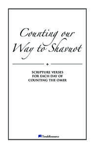 Counting our  Way to Shavuot ❖  scripture verses