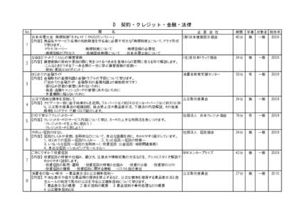 D　契約・クレジット・金融・法律 No 1  2