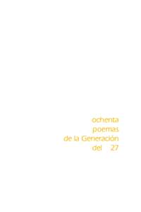 ochenta poemas de la Generación del 27  A nuestras niñas, y entre ellas, a Carmen Sánchez