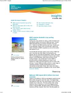 Tourism NSW - Insights  http://www.receive.com.au/1685/email.asp?c=332&r=[removed]October, 2008 Inside this issue of Insights :