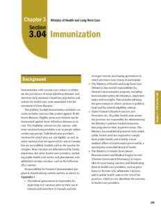 Chapter 3 Section Ministry of Health and Long-Term Care[removed]Immunization