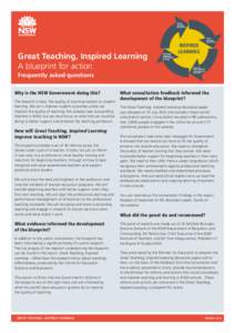 INITIAL TEACHER EDUCATION Great Teaching, Inspired Learning A blueprint for action