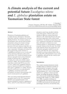 A climate analysis of the current and potential future Eucalyptus nitens and E. globulus plantation estate on Tasmanian State forest 1