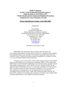 Radiation / Radiobiology / Hazardous waste / Radioactive waste / Ionizing radiation / Nuclear Waste Policy Act / High-level radioactive waste management / United States Environmental Protection Agency / Background radiation / Radioactivity / Nuclear physics / Physics