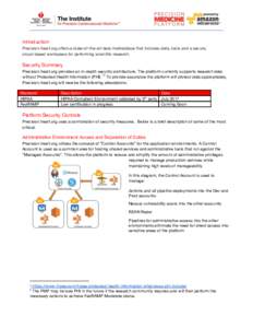 Introduction   Precision.heart.org offers a state-of-the-art data marketplace that includes data, tools and a secure,  cloud-based workspace for performing scientific research.   Security Summary 