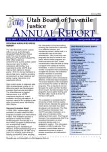 January[removed]Utah Board of Juvenile Justice  ANNUAL REPORT