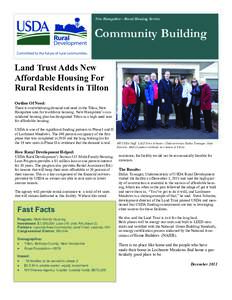 New Hampshire—Rural Housing Service  Community Building Land Trust Adds New Affordable Housing For Rural Residents in Tilton