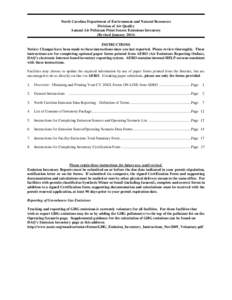 North Carolina Department of Environment and Natural Resources Division of Air Quality Annual Air Pollutant Point Source Emissions Inventory (Revised January[removed]INSTRUCTIONS Notice: Changes have been made to these ins