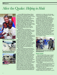 SUMagazine  After the Quake: Helping in Haiti Morgan with two children from the pediatric ward.