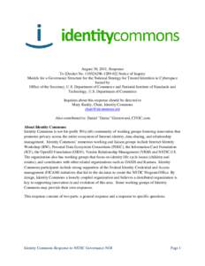 Microsoft Word - Identity Commons_NSTIC Governance NOI[removed]Response.docx