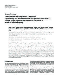 Combination of Complement-Dependent Cytotoxicity and Relative Fluorescent Quantification of HLA Length Polymorphisms Facilitates the Detection of a Loss of Heterozygosity