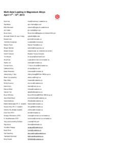 Multi-Axial Loading in Magnesium Alloys April 11th - 12th, 2013 Kaan Inal [removed]