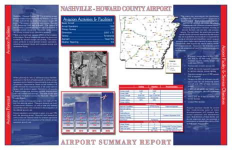 Aviation Forecast  Nashville - Howard County (M77) is a county owned general aviation airport in southwest Arkansas. Located 3 miles north of the city center, the airport occupies 39 acres. The airport is served by one r