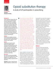 Opioid substitution therapy – a study of GP participation in prescribing