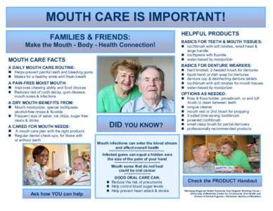 WRHA Mouthcare is Important poster info sheet April 2011.pub