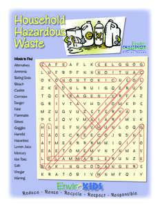 Household Hazardous Waste Words to Find Alternatives