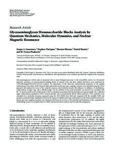 Glycosaminoglycan Monosaccharide Blocks Analysis by Quantum Mechanics, Molecular Dynamics, and Nuclear Magnetic Resonance