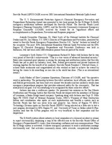 Management / Disaster preparedness / Emergency management / Humanitarian aid / Chemical accident / United States Department of Homeland Security / United States Environmental Protection Agency / Dangerous goods / Local Emergency Planning Committee / Safety / Public safety / Occupational safety and health