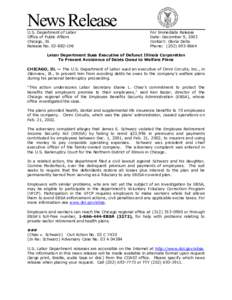 Employment compensation / United States Department of Labor / Fiduciary / Employee benefit / Bradford P. Campbell / Elaws / Law / Employee Retirement Income Security Act / Employee Benefits Security Administration