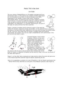 Pelvic Tilt in the Jerk Leo Isaac The very nature of Weightlifting is to lift weights overhead which are dramatically heavy. In the Clean & Jerk weights of 200% bodyweight are commonplace among lifters of national standa