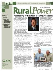 A newsletter for and about Kansas Electric Cooperatives  RuralPower Vol . LVXI, No. 9  Inside
