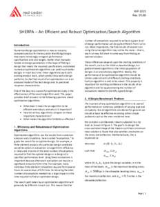WP‐1023  Rev. 05.08  SHERPA – An Efficient and Robust Optimization/Search Algorithm Introduction Numerical design optimization is now an industry‐