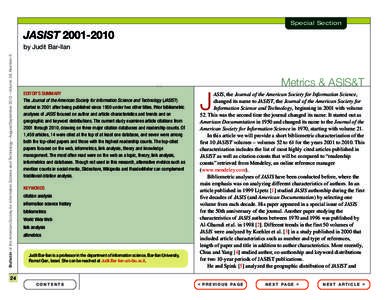 Academia / Information science / Bibliographic databases / Academic publishing / Library and information science / Journal of the American Society for Information Science and Technology / Scopus / Mendeley / American Society for Information Science and Technology / Library science / Bibliometrics / Science