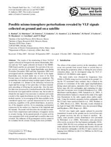 Space plasmas / Atmospheric electricity / Electrical phenomena / Whistler / Ionosphere / Seismo-electromagnetics / Sudden ionospheric disturbance / Meteorology / Atmospheric sciences / Physics