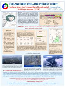 ICELAND DEEP DRILLING PROJECT (IDDP) IDDP Iceland joins the International Continental Drilling Program (ICDP)